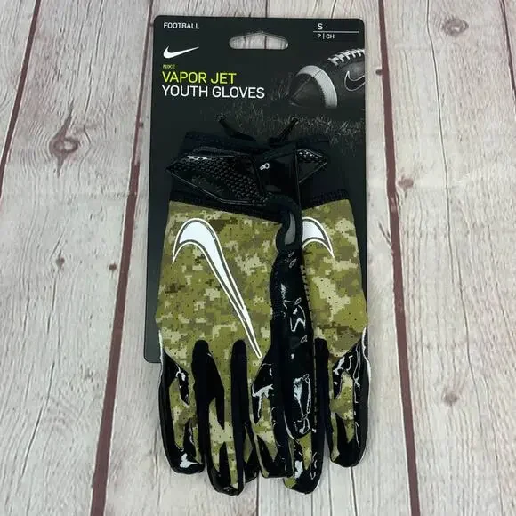 Nike Vapor 6.0 Jet Football Gloves NFL Logo Salute To Service Camo Youth Size S - Picture 2 of 7